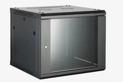 Gabinete para Montaje en Pared - Piso - Puerta de Cristal Templado, Cuerpo Fijo, 6 Unidades de Rack, 19 PULGADAS HIKVISION Negro DS-XS6406-S/B