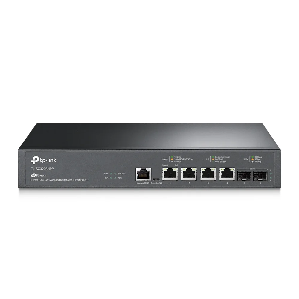 Equipo de Red Switch TP LINK Switch Tp-Link Tl-SX3206HPP 6 Puertos Administrable 10GE L2 4 Ptos POE