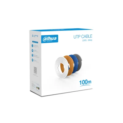 Bobina De 100 Mts De Cable Utp DH-PFM920I-6U-C-100-white Cat6/ Aluminiem/ Color Blanco/ Cubierta Retardante De Flama Con Certificacación Ansi/ Ul Cm/