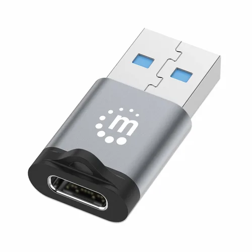 MANHATTAN ,356305, USB-C V3.2 GEN1, Am-Ch, 5GBPS 3A, Aluminio Gris Espacial Accesorio
