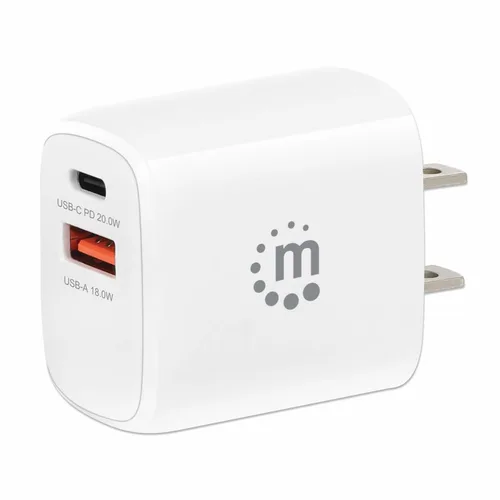 Energia Clavijas MANHATTAN ,406291, 20W, USB-C Pd 20W Y USB-A Qc 18W
