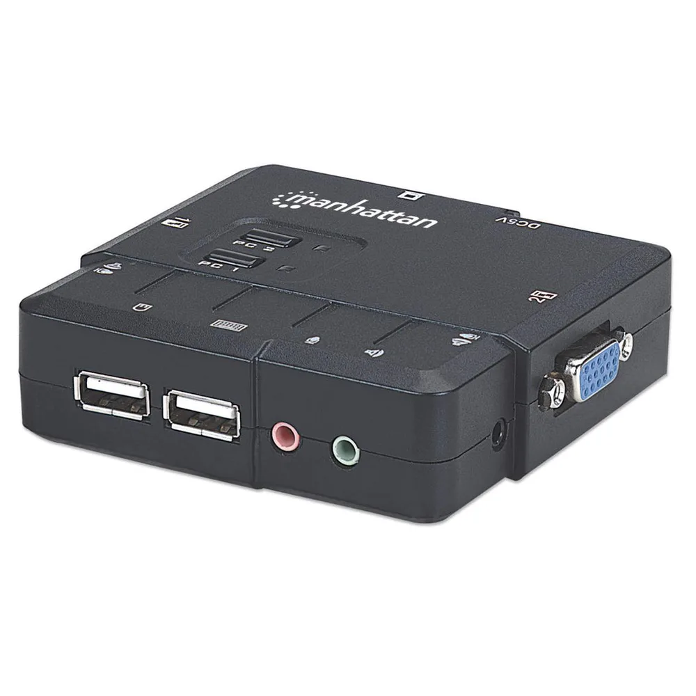 Accesorio Kvm MANHATTAN ,151252, Desktop USB 2:1 Con Cables+audio