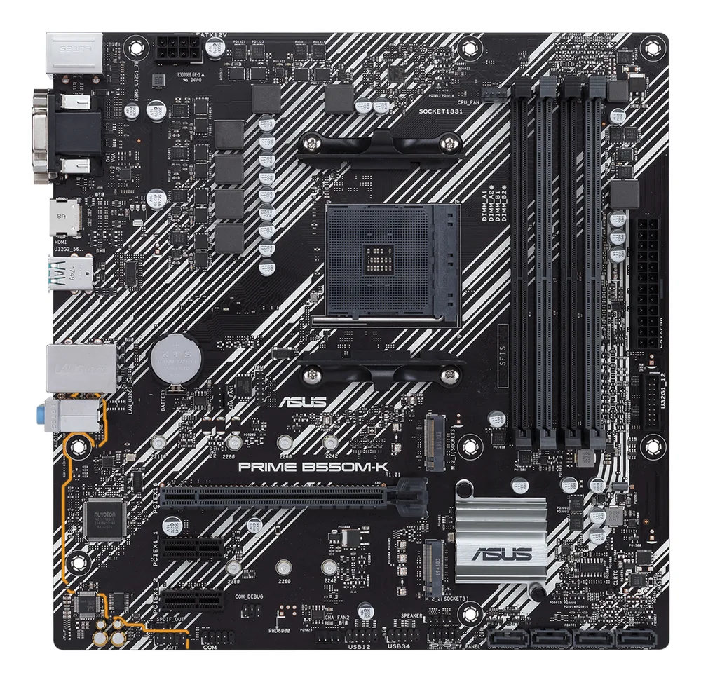 Tarjeta Madre ASUS PRIME B550M-K - micro ATX, AMD, Ryzen AM4, PCIe 4, HDMI / D-Sub / DVI, SATA 6 Gbps 128 GB 90MB14V0-M0AAY0
