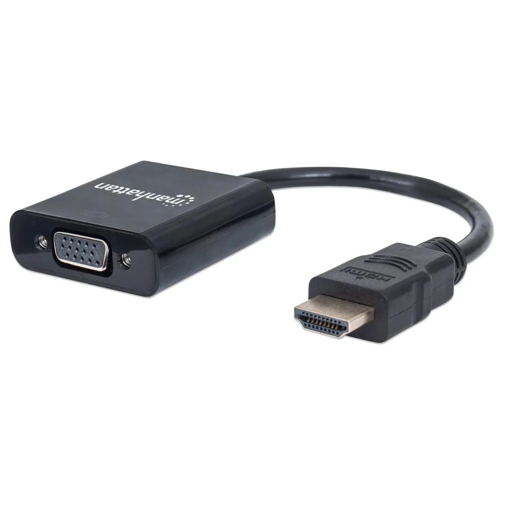Convertidor HDMI a VGA MANHATTAN 151436 - 0, 22 m, HDMI, VGA, Macho/hembra, Negro