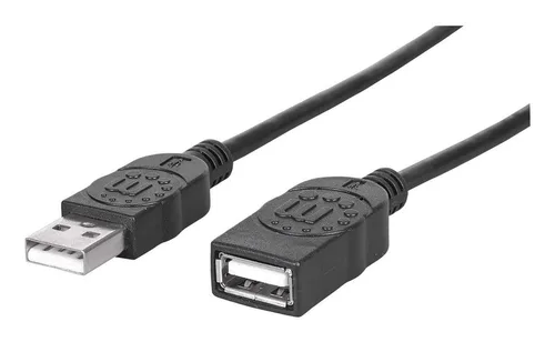 Cables MANHATTAN ,338653, V2.0 Ext. Tipo A 1.8M Negro