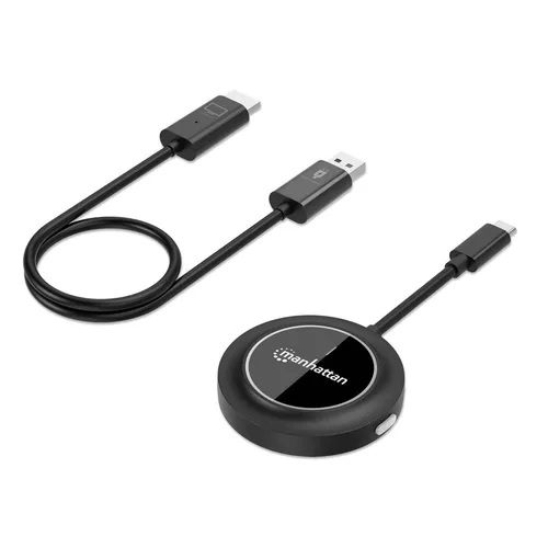 Kit de presentación de pantalla HDMI inalámbrica 1080p (208420) Manhattan Negro