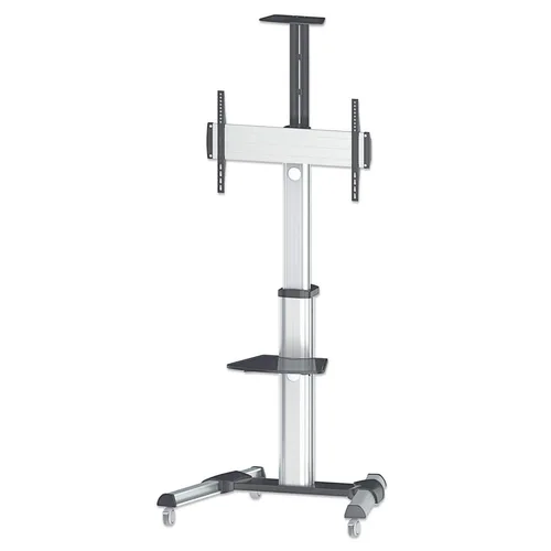 461245 Soporte de aluminio tipo carrito para TV de 37 pulgadas a 86 pulgadas inclinación de -12 a 5° - rotación de TV de 90°;repisas removibles
