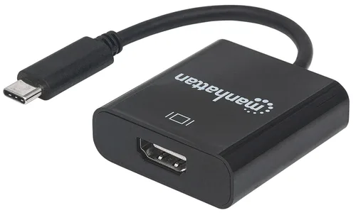 151788 Convertidor USB-C a HDMI - Convierte una señal de audio y video de USB-C a HDMI Hembra, resolucion hasta 3840x2160p 30Hz MANHATTAN Negro