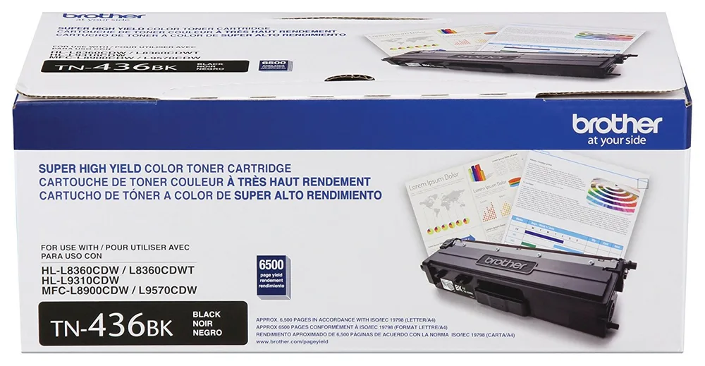 Tóner Brother Valor TN436BK negro - rendimiento aproximado 6, 500 páginas, compatible con MFCL8900CDW, MFCL9570CDW, HLL9310CDW