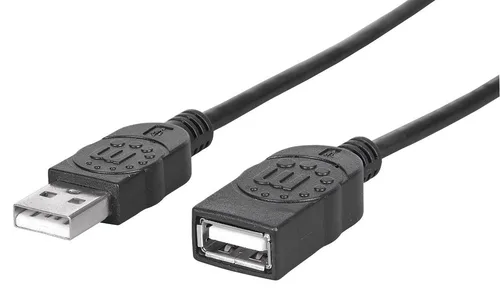 Cables Cable USB MANHATTAN ,308519, V2.0 Ext. Tipo A 0.9M Negro