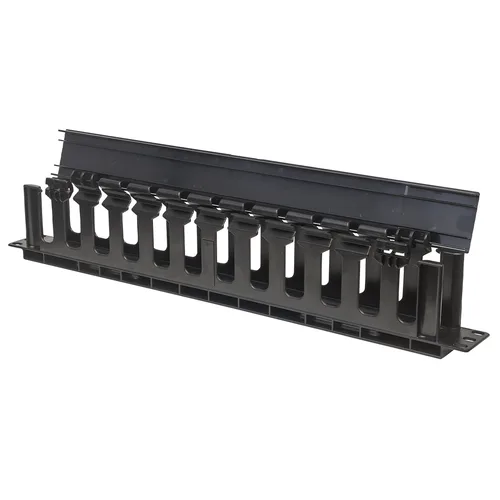 714679 Organizador Horizontal de Cable para Montaje en Rack de 19 pulgadas - 1U, con Cubierta, Negro INTELLINET