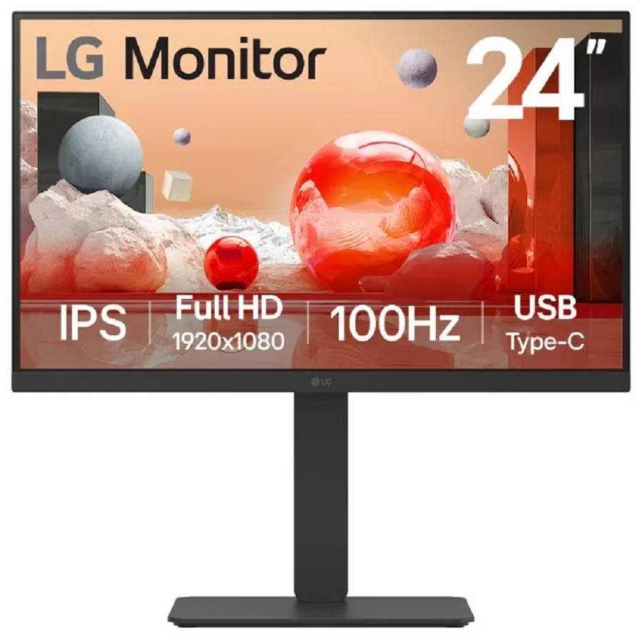 Monitor Full HD IPS de 24 Pulgadas con USB Tipo-C - RJ45, altavoces, 100 Hz, soporte ajustable y multipuertos 24BA750-B 24BA750-B.AWM