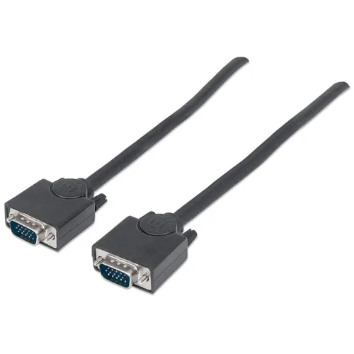 311748 Cable SVGA HD15 macho a HD15 macho - de 3.0m Color Negro, Completamente blindado para reducir la interferencia EMI MANHATTAN