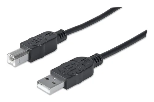 337779 Cable para Impresora USB B Macho a USB-A Macho V2.0 - 480 Mbps, 5 m, Negro MANHATTAN