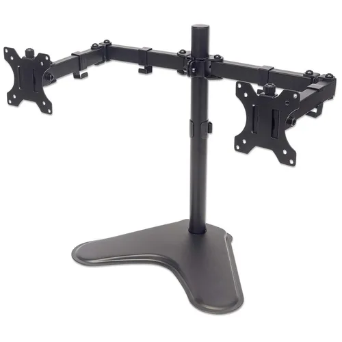 Soporte para dos monitores MANHATTAN Movimiento con brazos de doble articulación - Brazo de Montaje, Negro, 8 kg, Acero 461559