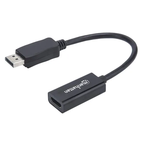 151634 Adaptador Pasivo de DisplayPort Macho a HDMI Hembra - 1080p a 60Hz, Negro; Convierte una señal DisplayPort en una señal HDMI MANHATTAN