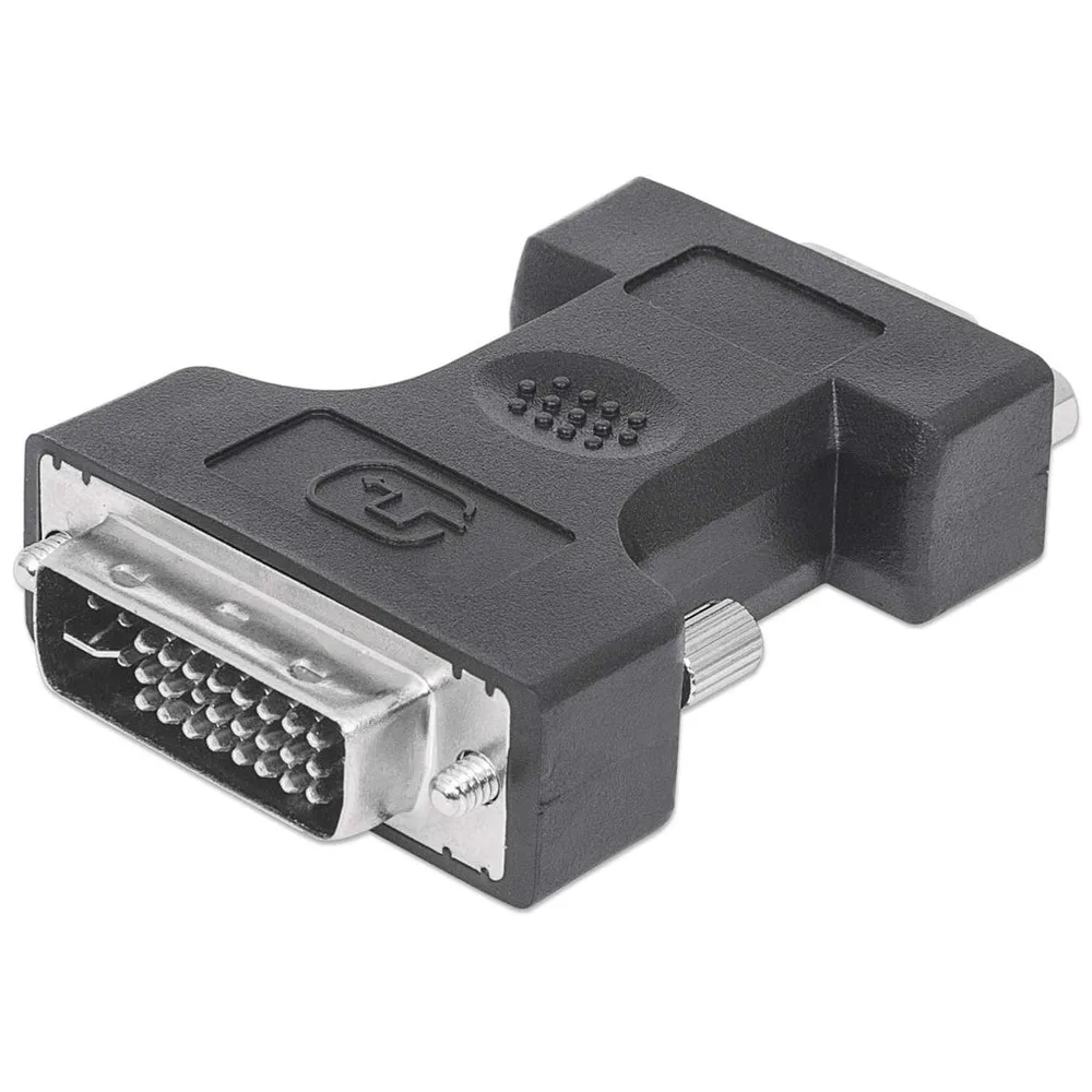 328883 Adaptador de Vídeo Digital DVI-I Macho a VGA hembra - Compatible con interfaces DVI-I y DVI-D MANHATTAN Gris