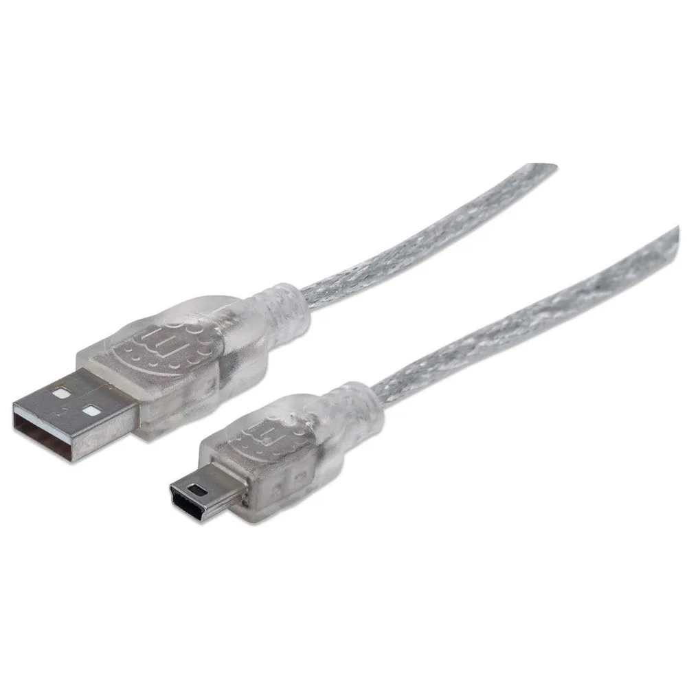 Cables Cable De Datos MANHATTAN ,333412, V2.0 A-Mini B 1.8M Plata