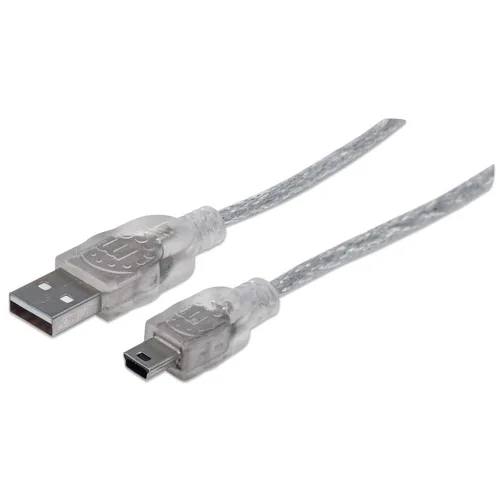 Cables Cable De Datos MANHATTAN ,333412, V2.0 A-Mini B 1.8M Plata
