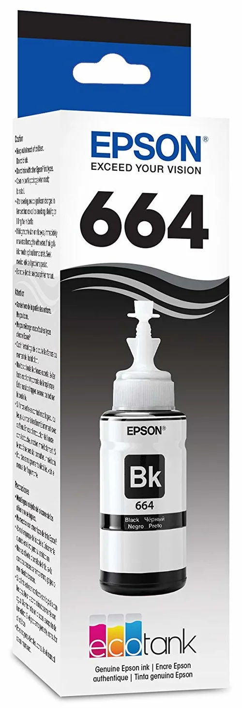 Consumible Cartucho EPSON Modelo 664 Negro, Para L110, L200, L210, L350, L355, L555, L300, L1300