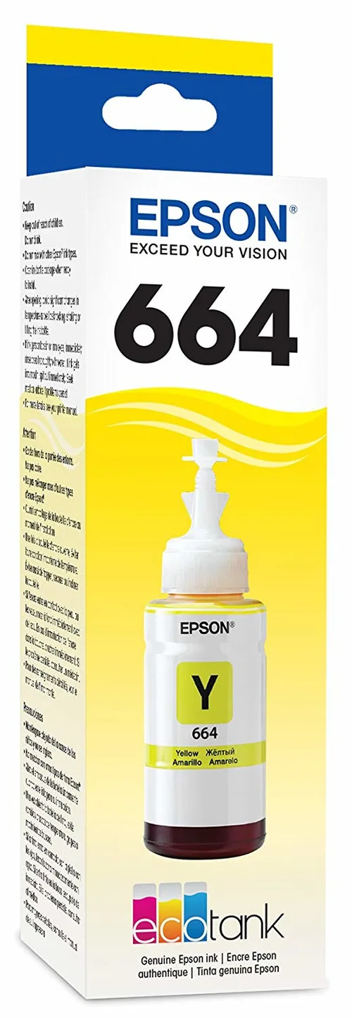 Consumible Cartucho EPSON Modelo 664 Amarillo, Para L110, L200, L210, L350, L355, L555, L300, L1300