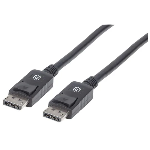 MANHATTAN ,307116, V1.2 M-M 2.0M Negro 4K60HZ,BLINDADO Macho-Macho Cable De Video