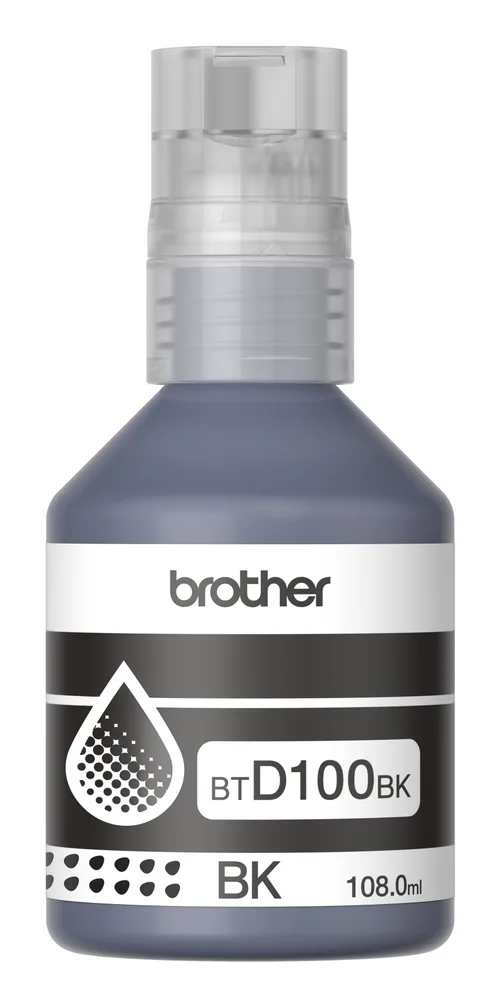 Botella de tinta Brother BTD100BK negro - rendimiento aproximado 7, 500 páginas, compatible con DCPT230, DCPT530DW, DCPT730DW, MFCT930DW