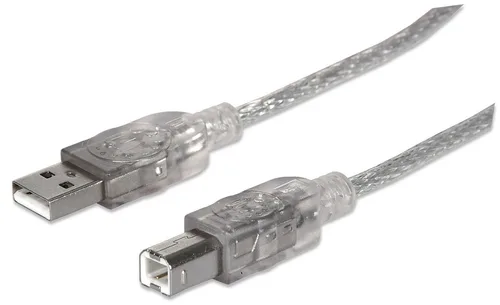 Cables Cable De Datos MANHATTAN ,340458, V2.0 A-B 3.0M, Plata