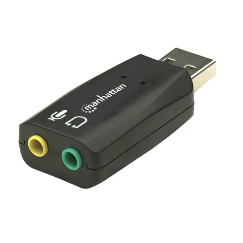 150859 Adaptador de Audio 3-D USB de Alta Velocidad; Mejoran el acceso y la calidad del audio MANHATTAN Negro