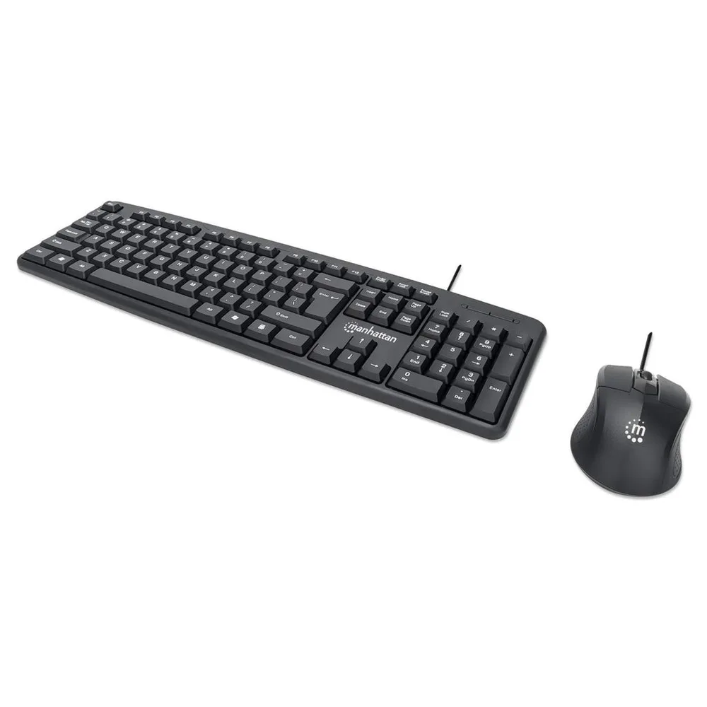 Teclado Y Mouse MANHATTAN ,178464, Óptico USB Cableado, Combo