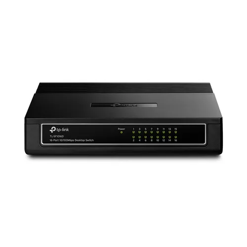 Switch de 16 puertos a 10/100Mbps de escritorio TP-LINK Negro TL-SF1016D