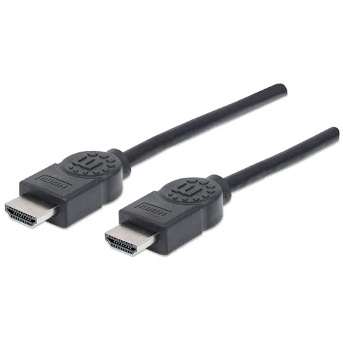 323239 Cable HDMI de Alta Velocidad con Canal Ethernet - HDMI Macho a Macho, Blindado, Color Negro, 5 m, HEC, ARC, 3D, 4K 30Hz MANHATTAN
