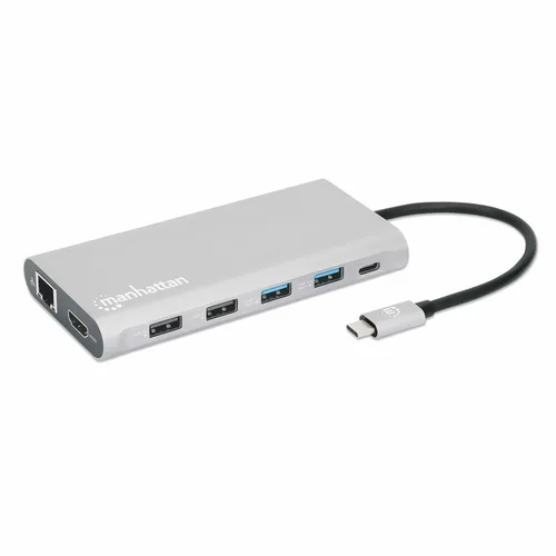 DOCKING USB,MANHATTAN,130660,-C 12 PTOS, HDMIX3, USB-C PD/USB-C/2XUSBV3.2/2XUSBV2.0, RED/SD/MICRO SD