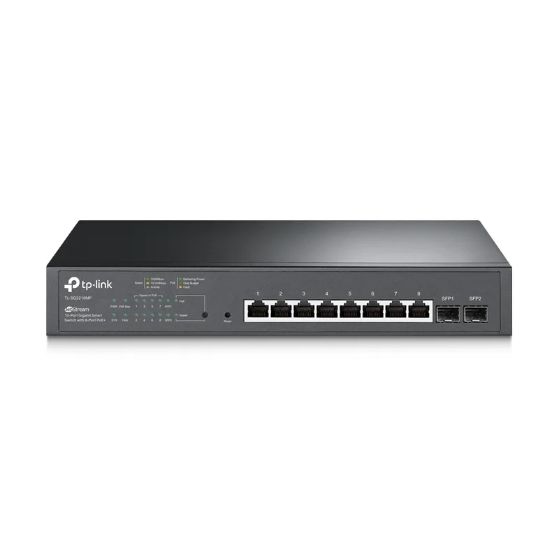 Equipo de Red Switch TP LINK Switch Tp-Link SG2210MP Gigabit Administrable Omada Sdn 8 Puertos POE Capa 2 Con 2 Ranuras Sfp Gigabit 802.3AT