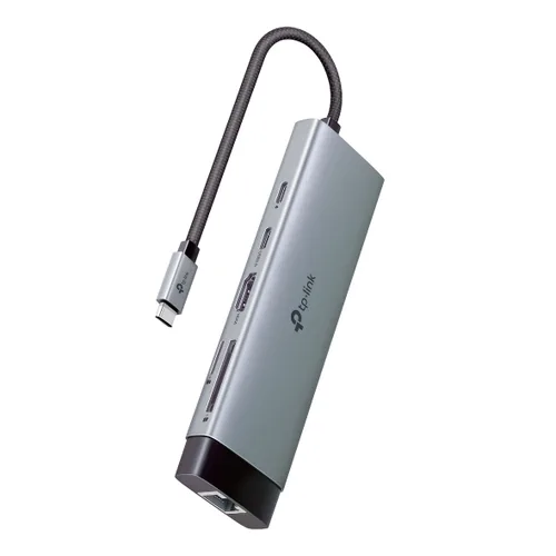 ADAPTADOR HUB | TP-LINK | UH9120C | 9 EN 1 | 1 PUERTO USB-C ENTRADA | 1 PUERTO HDMI 4K | 1 PUERTO ETHERNET GIGABIT | 1 PUERTO SD | MICROSD | 1 PUERTO USB-C | 3 PUERTOS USB-A