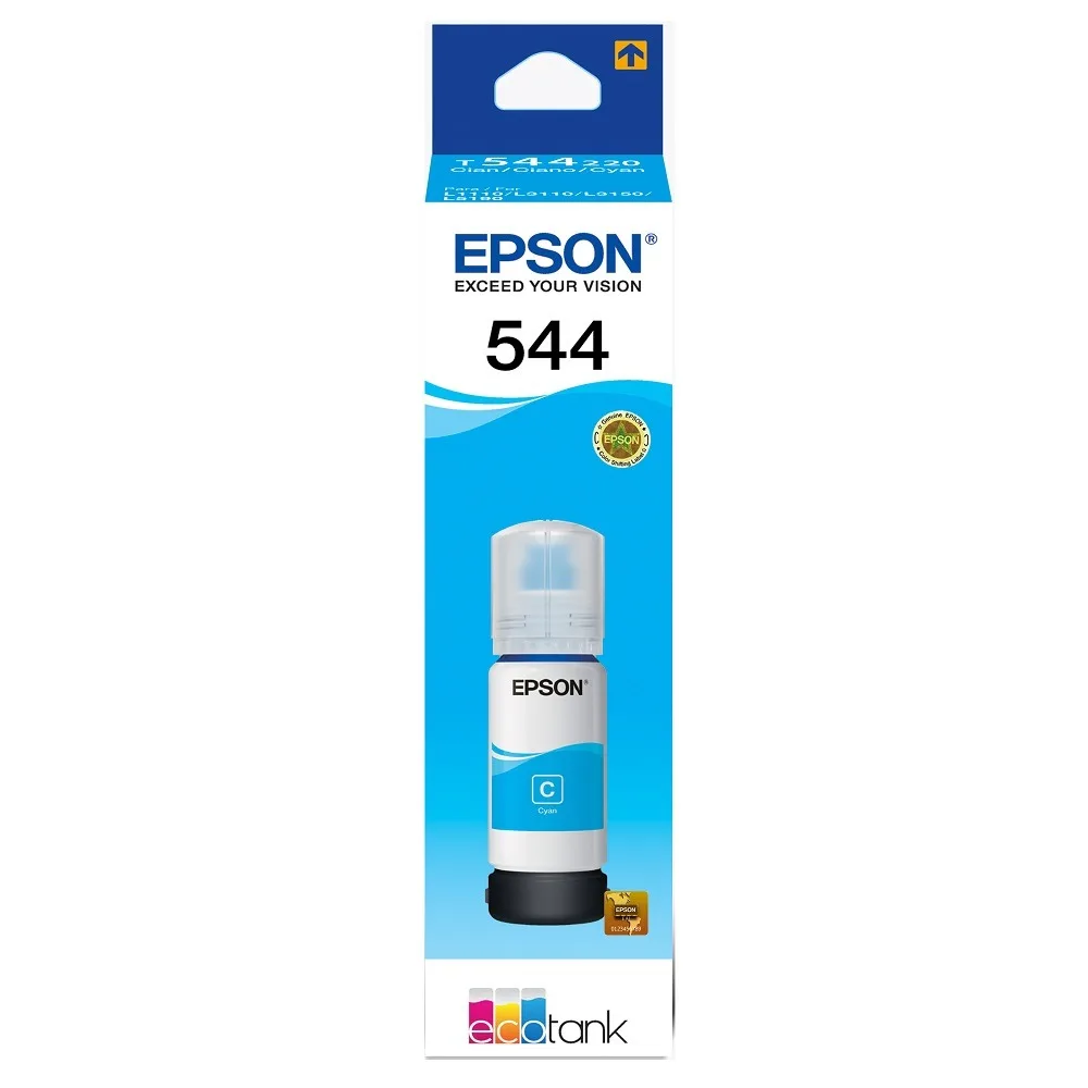 Consumible Tanque EPSON Modelo T544 Cyan, Tinta Dye, Para L1210, L3210, L3250, L3110, L3150, L5190