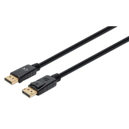 355575 Cable DisplayPort 8K - Macho a Macho, Longitud 2 m Contactos chapados en oro, Forro de PVC, Longitud 2m MANHATTAN Negro