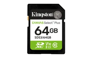 KINGSTON SDS3/64GB SDXC Canvas Select 64GB 100MB Memoria Flash Card — S C10 Uhs-I U1 V10