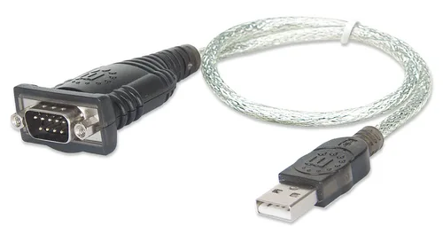205146 Convertidor USB a Puerto Serial DB9 Macho. Longitud del cable: 45 cm MANHATTAN Gris
