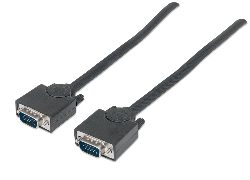 311731 Cable SVGA HD15 macho a HD15 macho - de 1.8m Color Negro, Completamente blindado para reducir la interferencia EMI MANHATTAN
