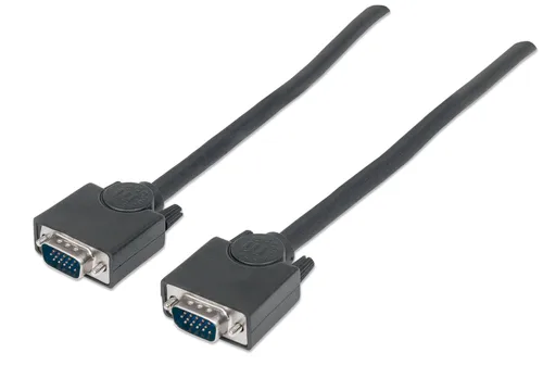 311731 Cable SVGA HD15 macho a HD15 macho - de 1.8m Color Negro, Completamente blindado para reducir la interferencia EMI MANHATTAN