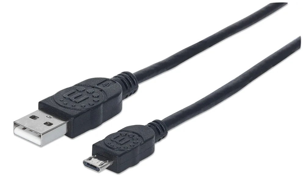Cables Cable De Datos MANHATTAN ,325677, V2 A-Micro B, Bolsa Pvc 0.5M Negro