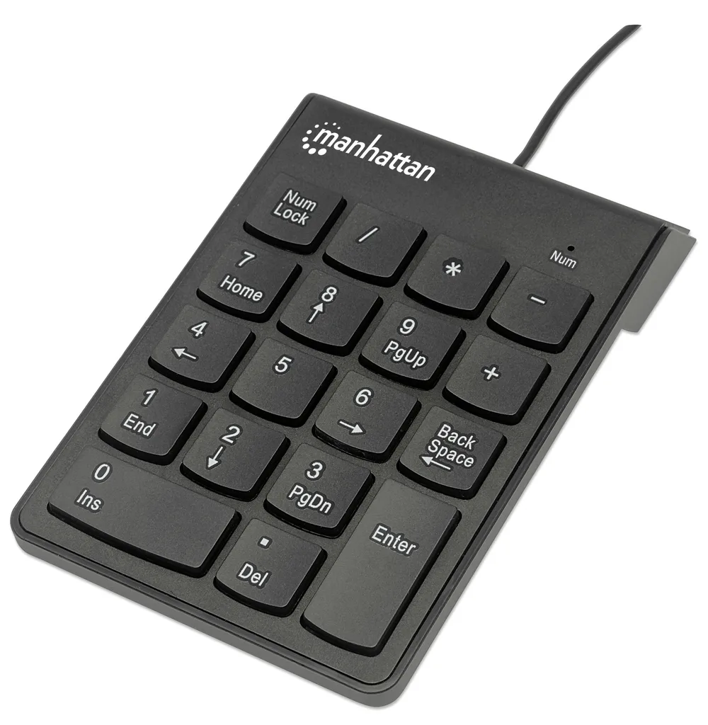 Teclado Numérico MANHATTAN ,176354, Numerico USB Negro