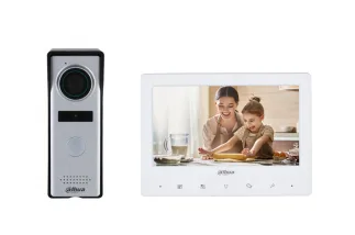 DAHUA KTA02 - Kit de Videoportero analógico con monitor de 7" y frente de calle - IP66. Controla hasta 2 frentes de calle y 3 monitores Dahua