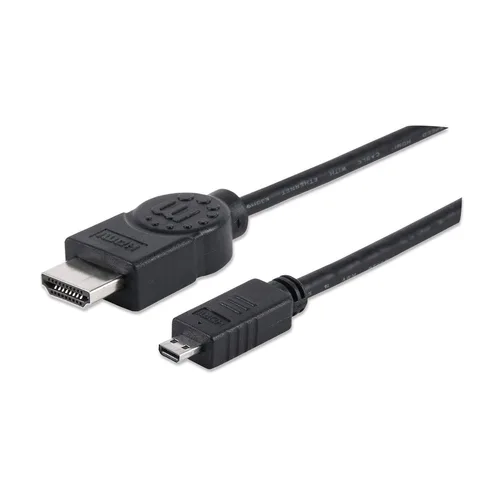 324427 Cable HDMI Macho a micro HDMI Macho - Blindado, Negro, 2 m; resolucion 4K a 30Hz MANHATTAN