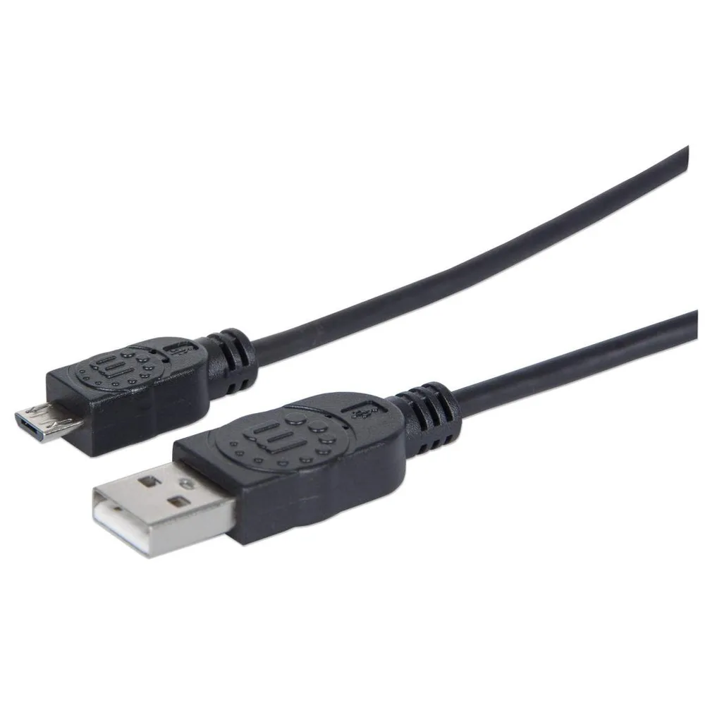 Cables Cable De Datos MANHATTAN ,307178, V2 A-Micro B, Bolsa Pvc 1.8M Negro