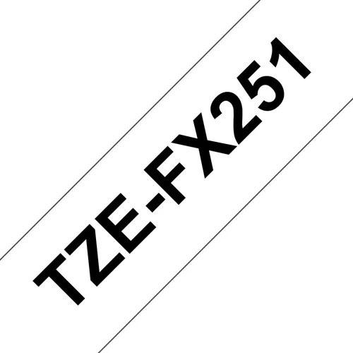 Etiqueta blanca continua laminada flexible Brother TZEFX251 - de 24 mm de ancho x 8 mts de largo. Impresión en negro Transferencia térmica