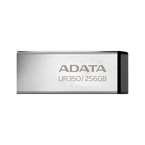Memoria USB de 256GB UR350 3.2 Gen 1 (retrocompatible 3.0 y 2.0) - diseño elegante sin tapa. Color Metálico, negro. UR350-256G-RSR/BK ADATA 256 GB