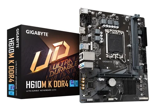 Tarjeta Madre Gigabyte Micro-ATX H610M K DDR4 - S-1700, Intel H610 Express, HDMI, 64GB DDR4 para Intel MB GIGABYTE H610M K DDR4 64 GB