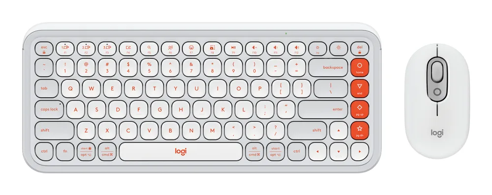 Kit Logitech POP 920-013055 Teclado y mouse Bluetooth Color gris y naranja 400 DPI